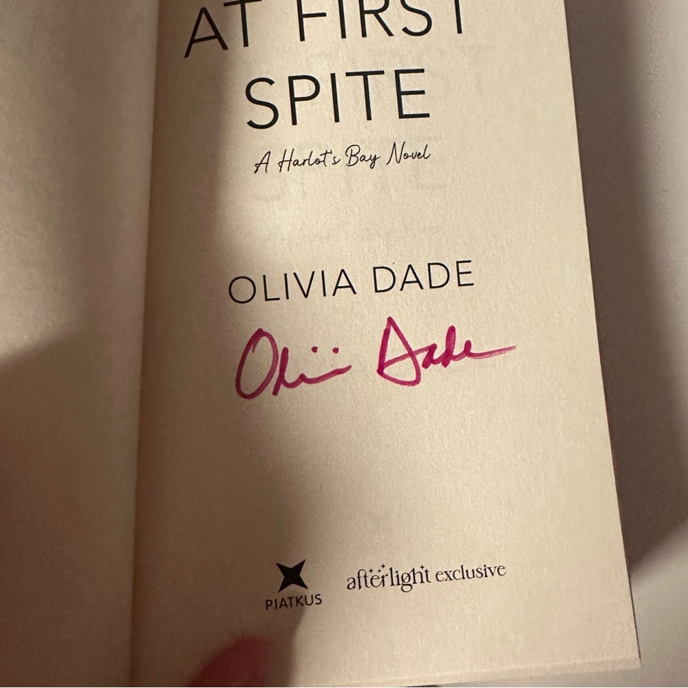 SIGNED At First Spite by Olivia Dade ILLUMICRATE AFTERLIGHT EXCLUSIVE Hardcover - Picture 7 of 7